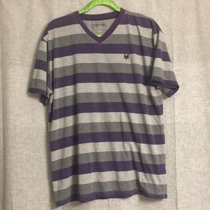 Men’s Purple and Grey Striped Zoo York T-shirt